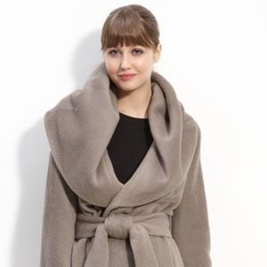 Ellie Tahari Belted Wool Wrap Coat